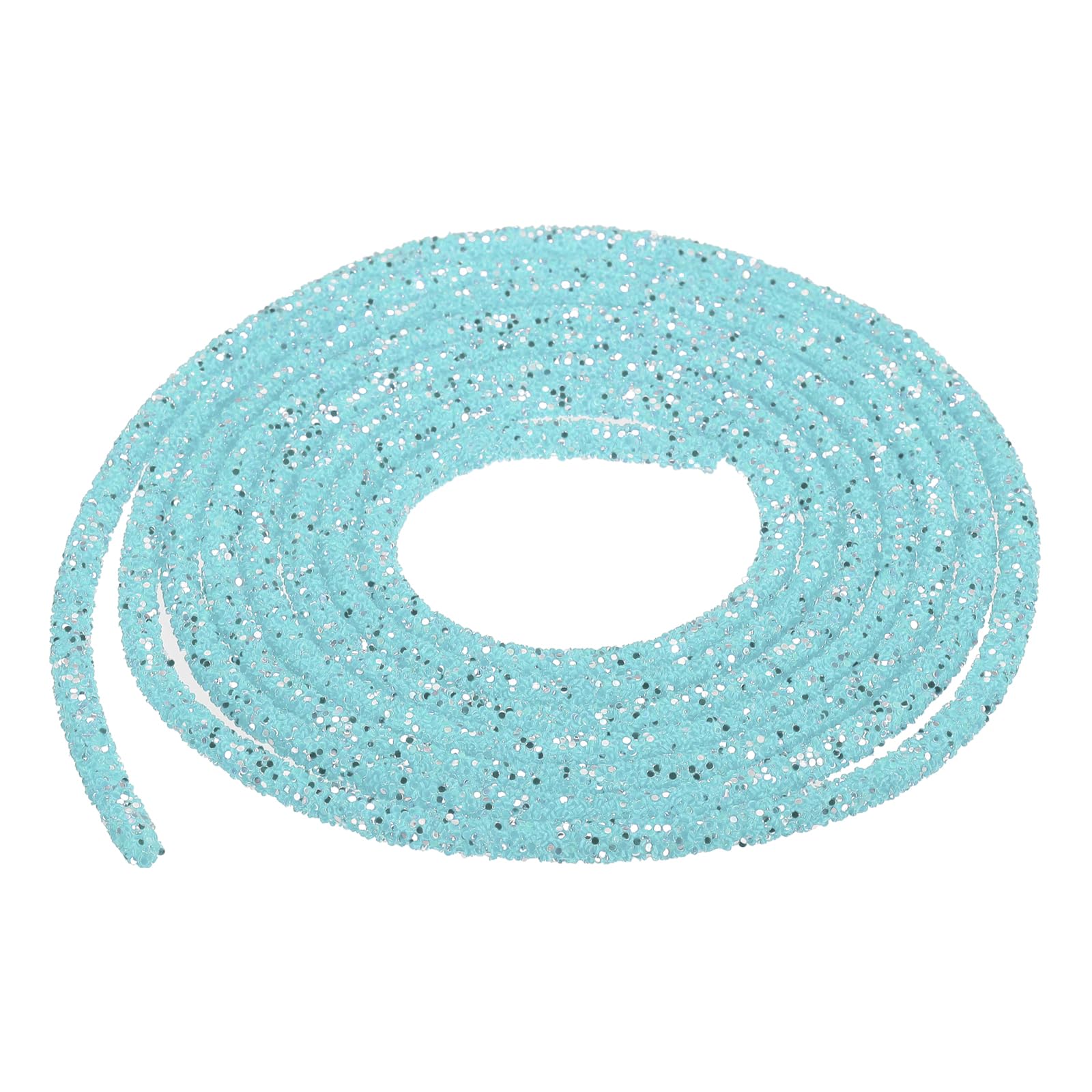 sourcing map 5 Yard 6mm 0.24 inch Glitter Sequins Rope Sequins Rhinestone Tube Cord for DIY Wedding Dresses Costume Clothing Shoes Jewelry Accessory Clear White — view 114