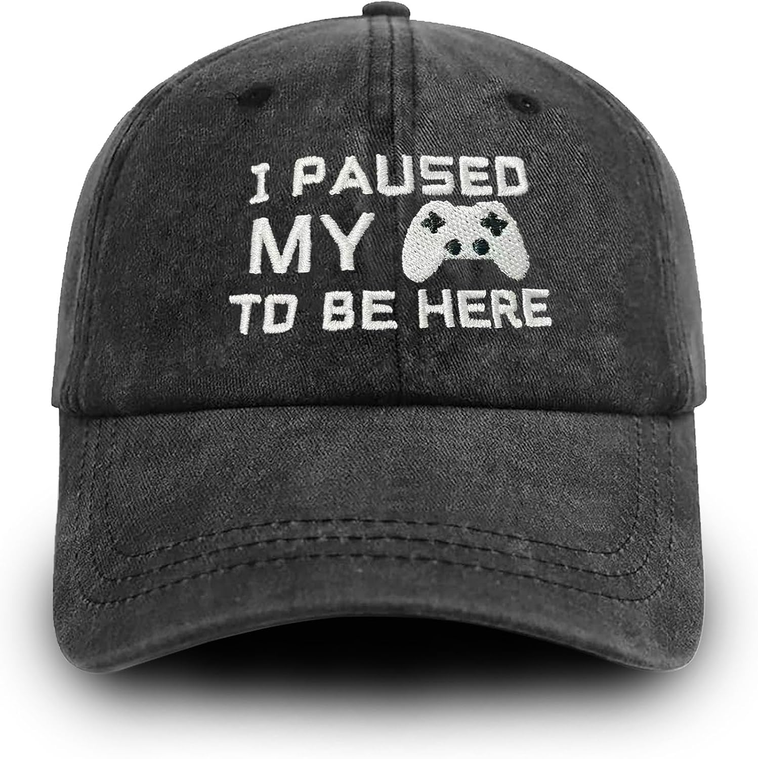 Gaming Hat for Women Men Embroidered Adjustable Washed Cotton I Paused My Game to Be Here Baseball Cap