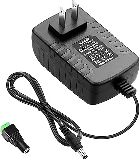 ALITOVE 12V DC Power Supply 2A 24W AC/DC Adapter 100~240V AC to DC 12 Volt 2 Amp 1.8A 1.5A 1.2A Converter with 5.5 x 2.5mm 2.1mm Plug for LED Strip Light CCTV Security Camera BT Speaker Webcam Router