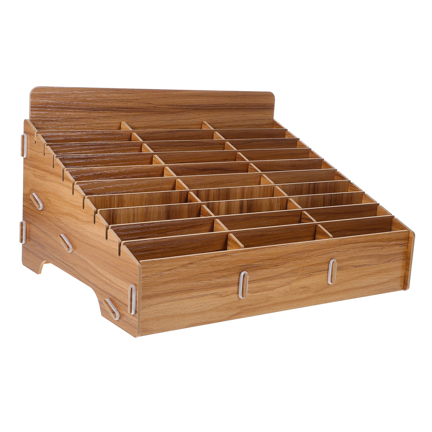 Caja Organizadora de Teléfono de Escritorio Madera 30 Rejillas