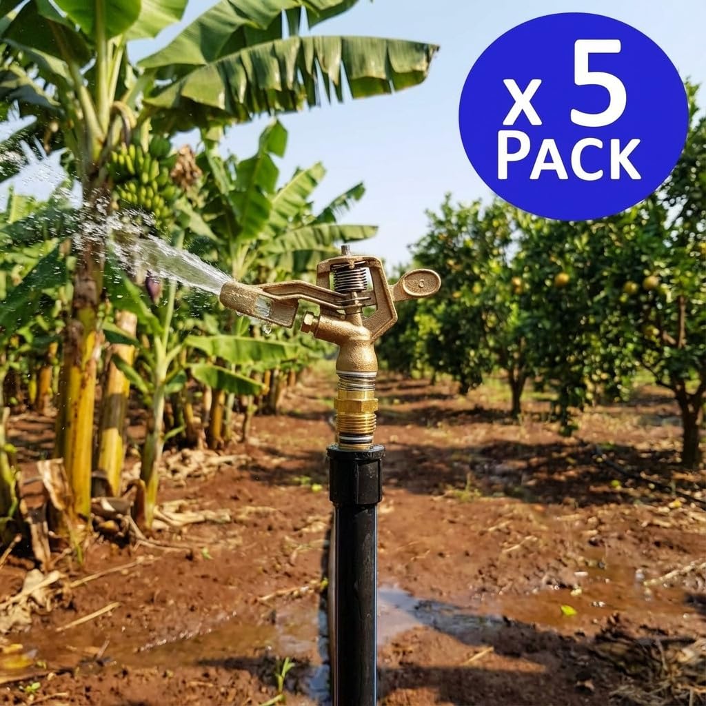 Suinga Aspersor de Riego Agricola Circular 1/2'' 12º | Pack 5 Aspersores con Alcance 7 a 10 m | Aspersor de Jardin 360º