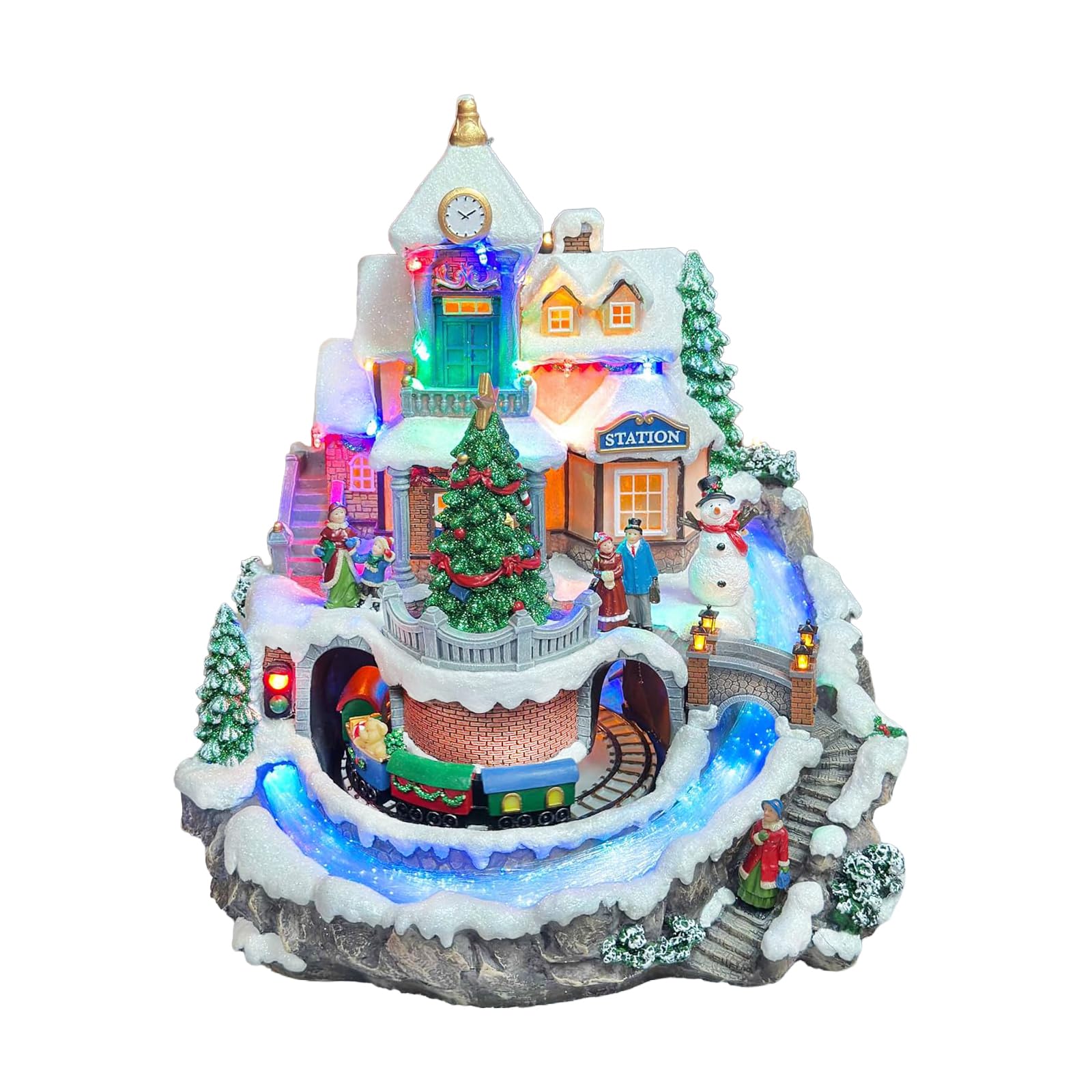 Amazon.com: MOMENTS IN TIME Animated Christmas Village with Train