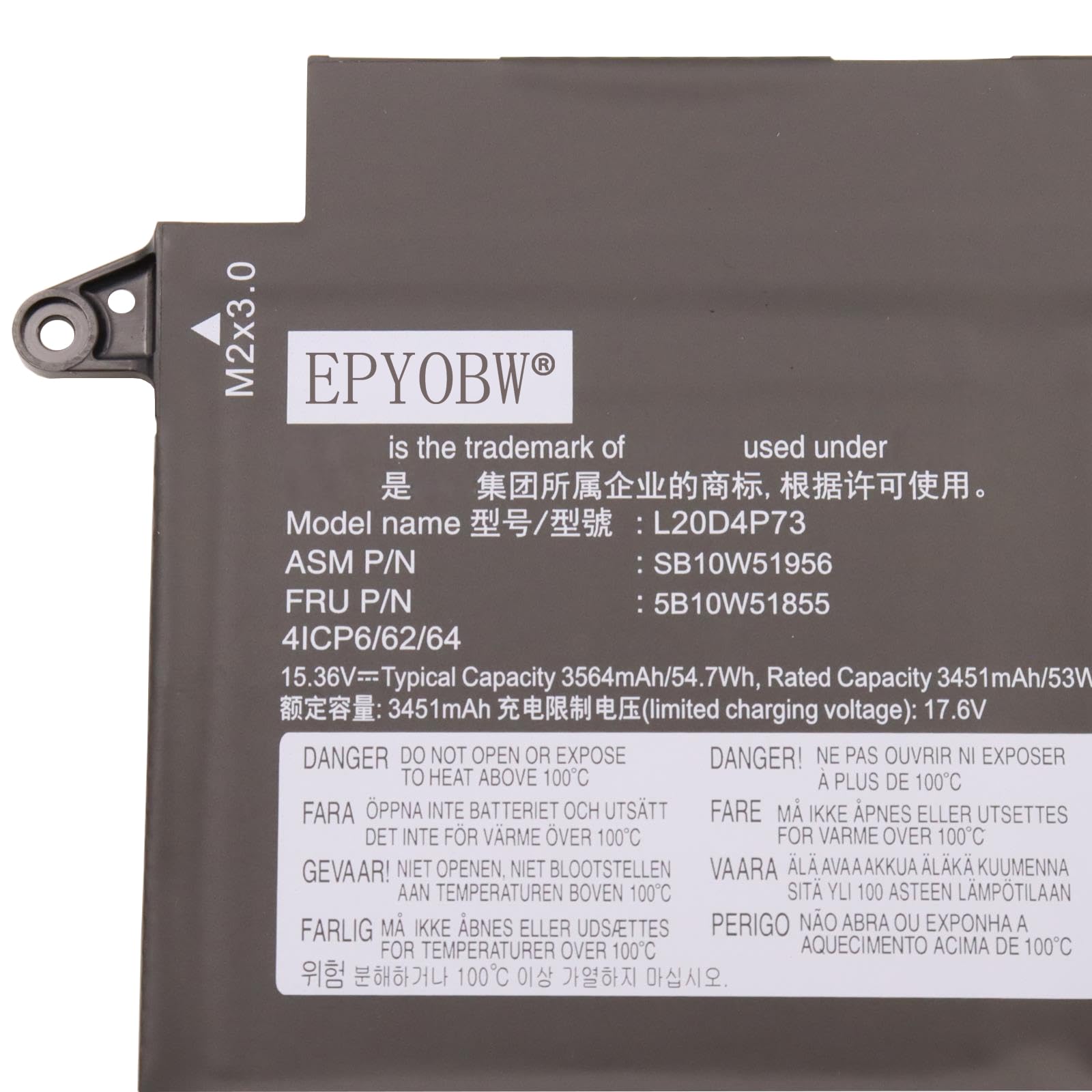 【CPC-L24】フラオ Amazon.com: EPYOBW L20D4P73 Laptop Battery 54.7Wh 3564mAh 4-Cell