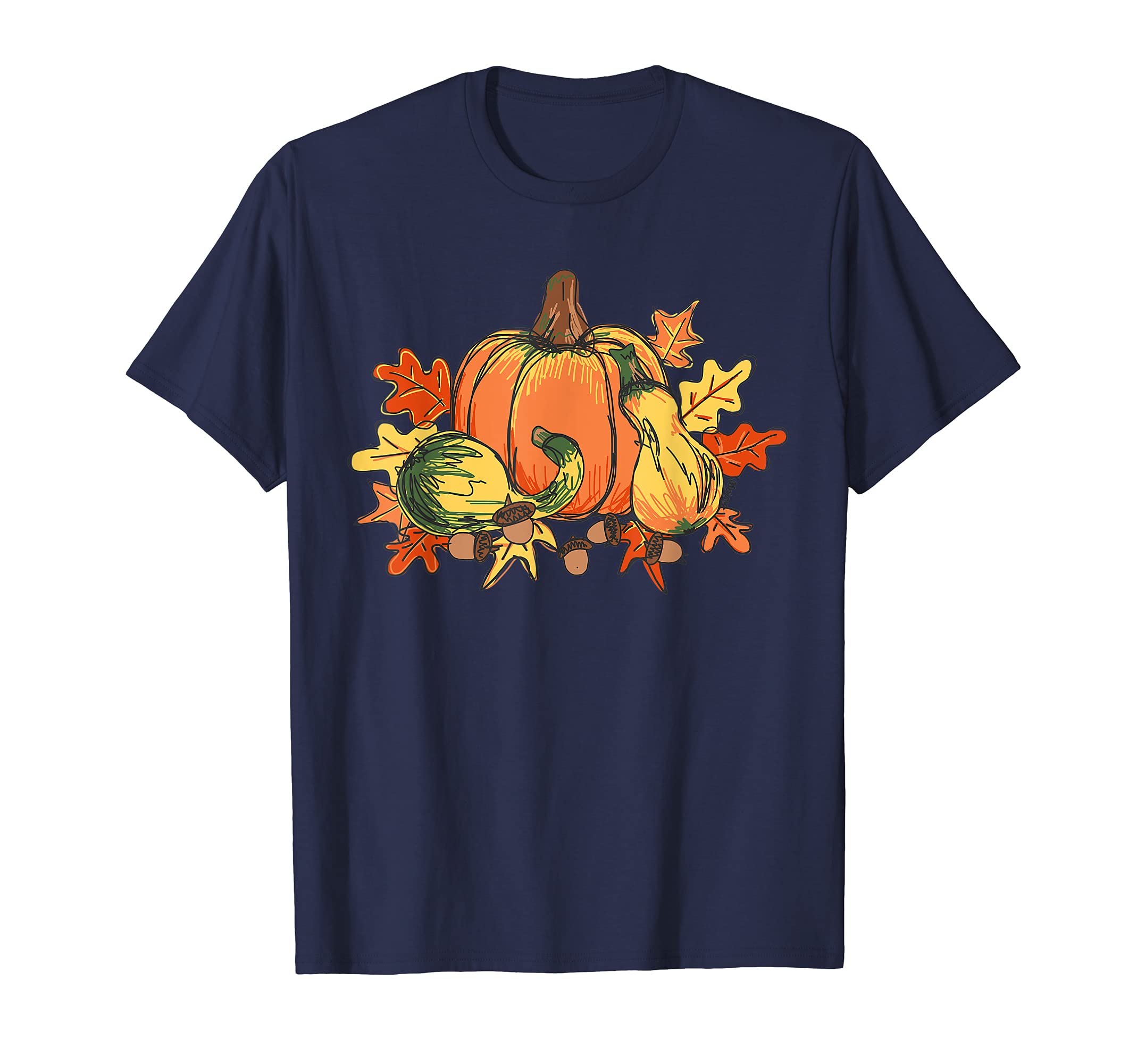 Fall Pumpkin Graphic Art Thanksgiving T-Shirt
