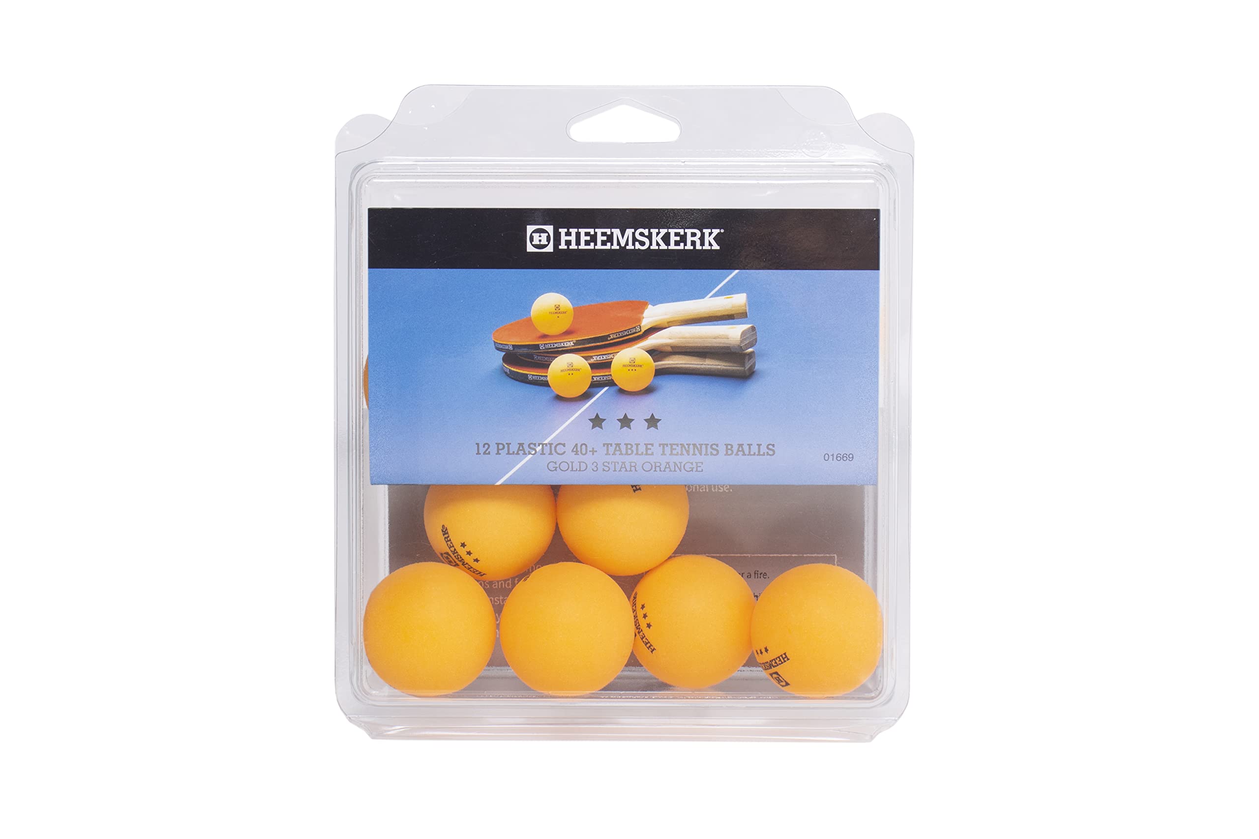 Heemskerk Tischtennisbälle Gold 3 Sterne Orange (12)