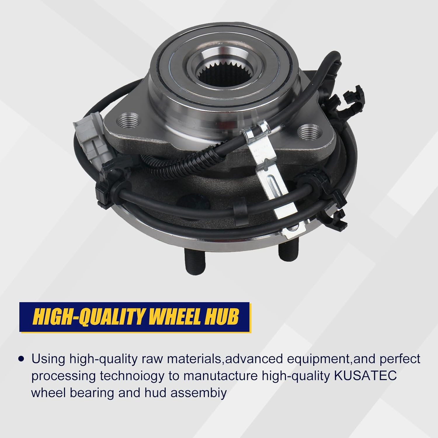 KUSATEC 515008+515009 Front Wheel Bearing and Hub Assembly Compatible with 1997-2004 Dodge Dakota, 1998-2003 Durango, 6 Lug Bolts w/ABS