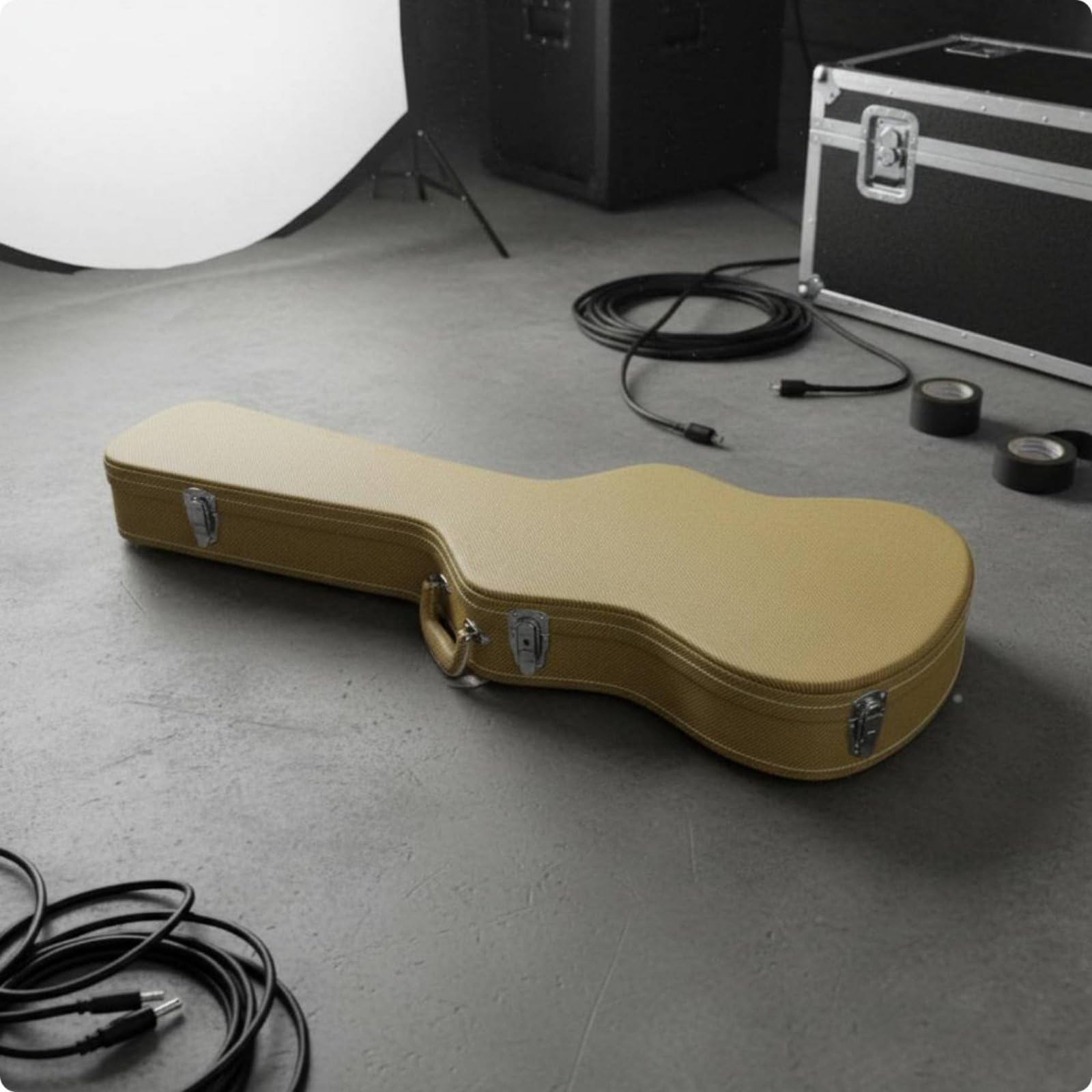 Baoblaze Estuche para Guitarra Eléctrica Duro Acolchado Maletín Funda Caja con Absorción de Impactos y Cierre Seguro Construcción en Madera PU y Metal para, Array, Negro
