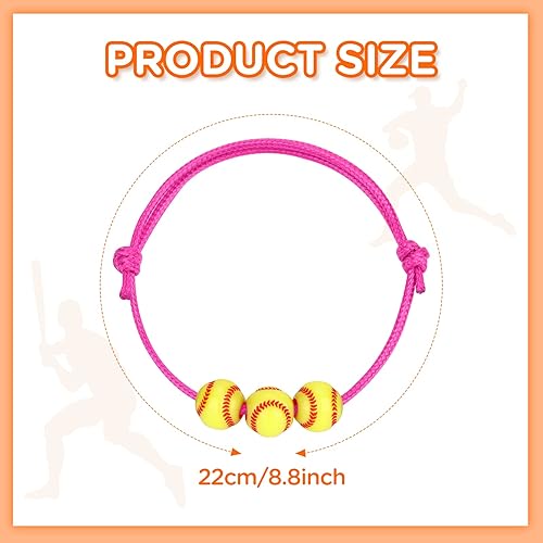 Miniatura 4 de 20 pulseras con dijes de sóftbol, regalos de fiesta de sóftbol, pulseras ajustables, pulseras inspiradoras de pelota deportiva para mujeres, fiesta