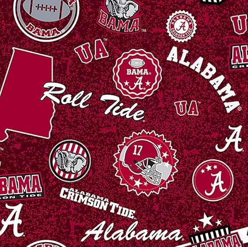 The University of Alabama Crimson Tide Fabric – Officially Licensed The University of Alabama Cotton Quilting Fabric by Sykel Enterprises, Precut Yardage for Sewing & Crafts Home