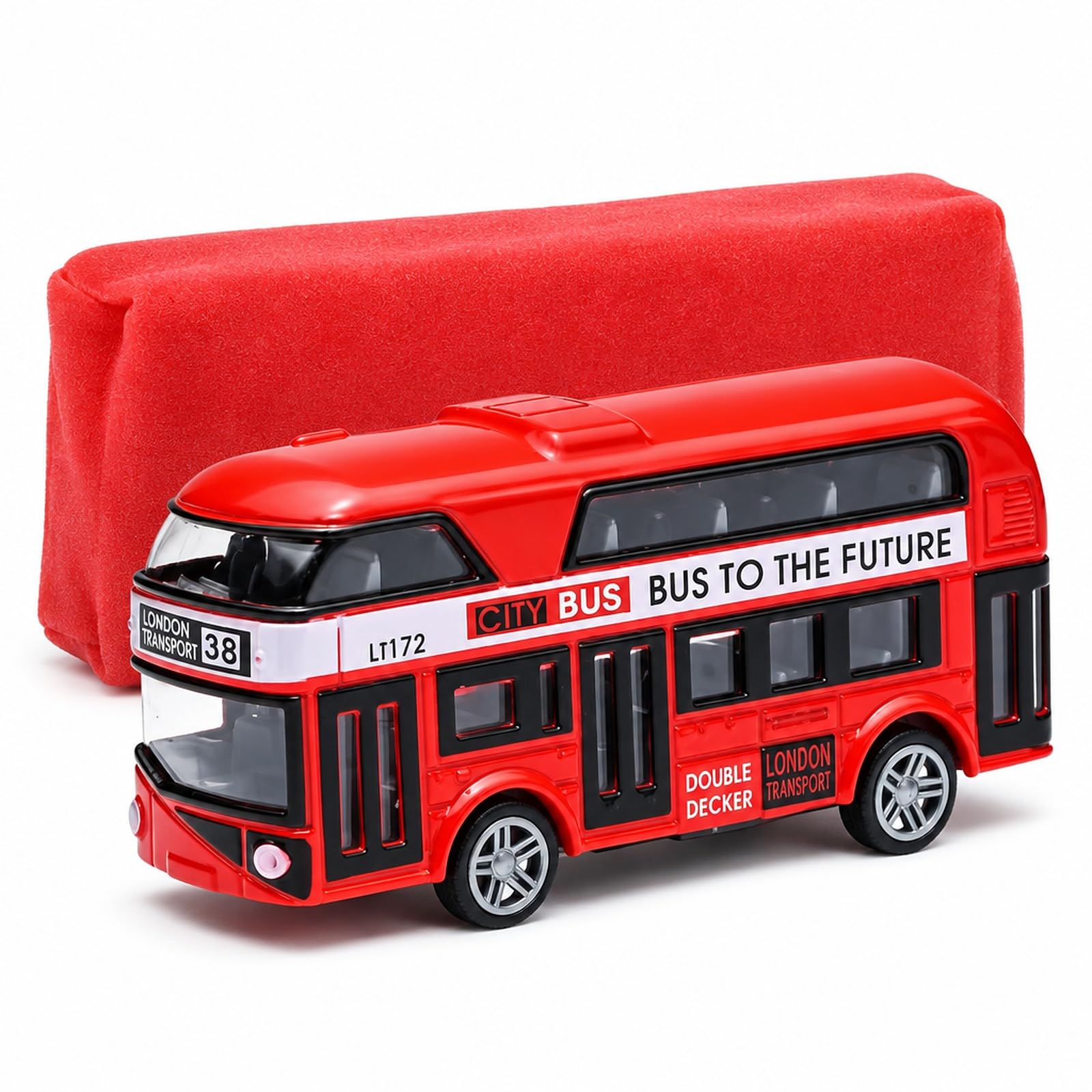 Fiwdzw Bus,Red Bus Collectible Piece For Desktop Display Collection
