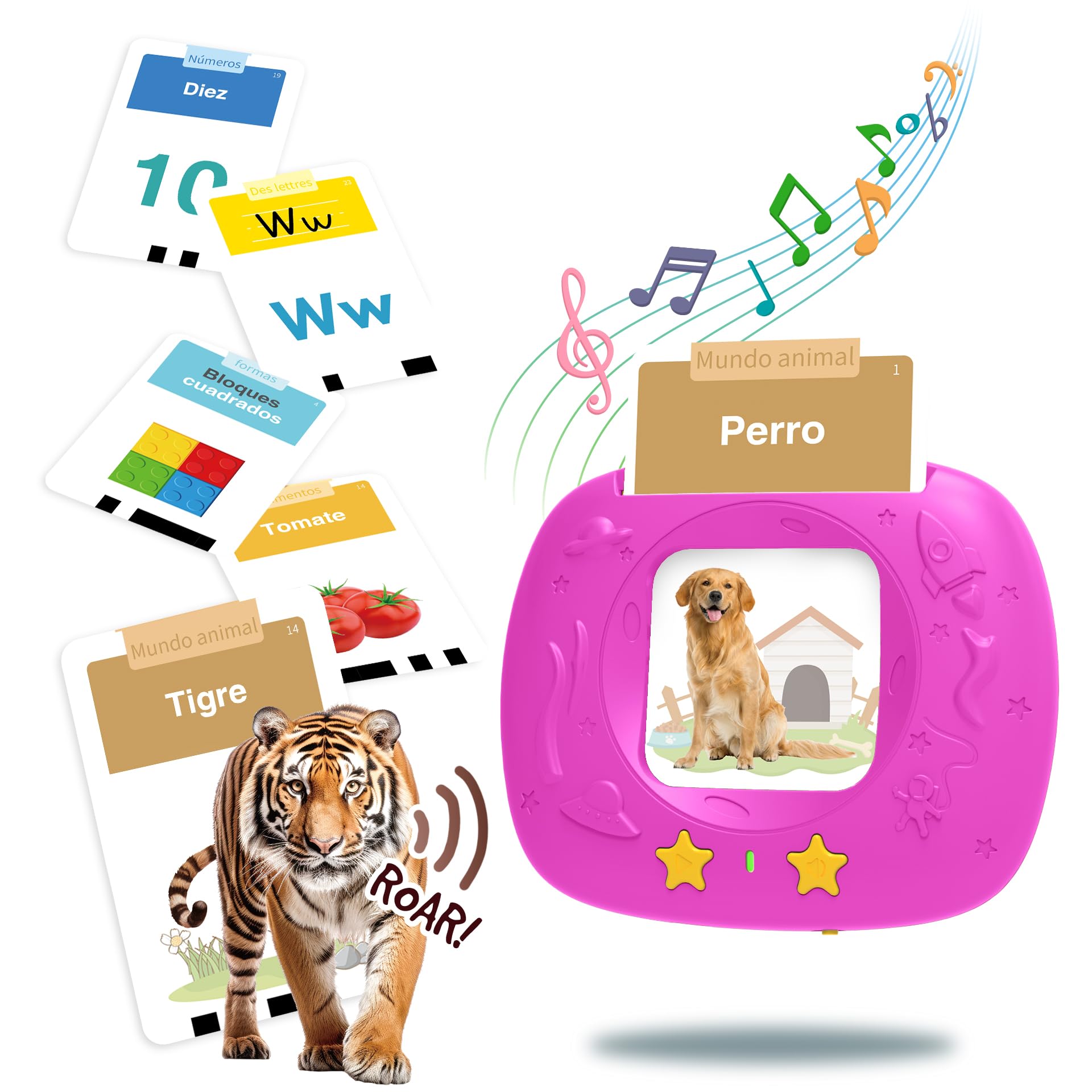 HOMESTEC Spanish 144 Talking falsh Cards Pink
