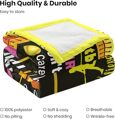 Miniatura 5 de Regalos de sóftbol para niñas, cosas de sóftbol, regalos de entrenador de sóftbol, manta de regalo de cumpleaños de 60 x 50 pulgadas