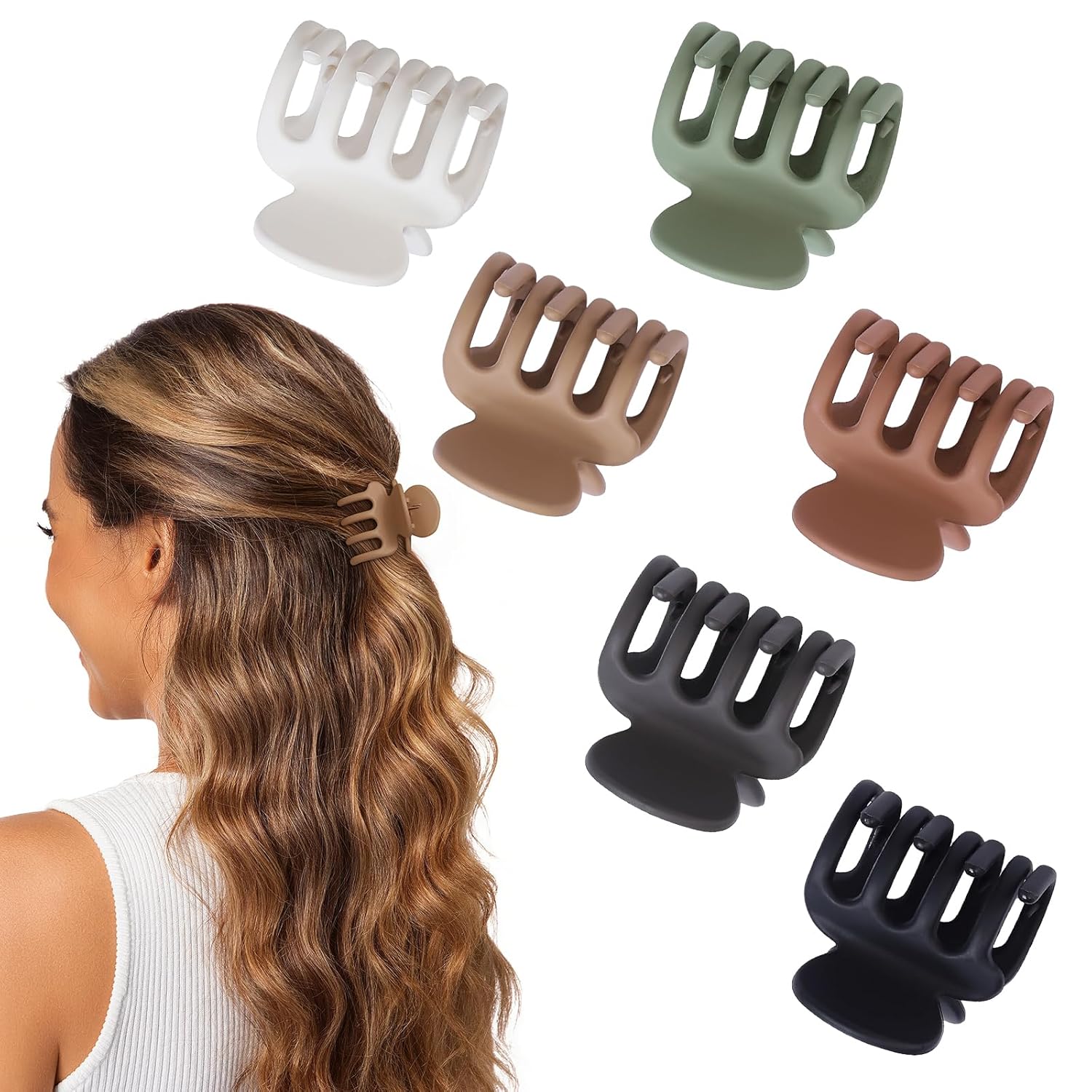 6 Pcs Hair Clips Small Claw Clips for Thin Hair Medium Matte Non-slip Hair Accessories for Women and Girls (Brown) - Image 8