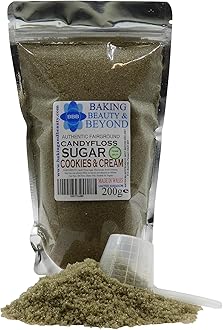 Baking Beauty and Beyond Premium Candy Floss Sugar 200g - Cookies and Cream Flavour