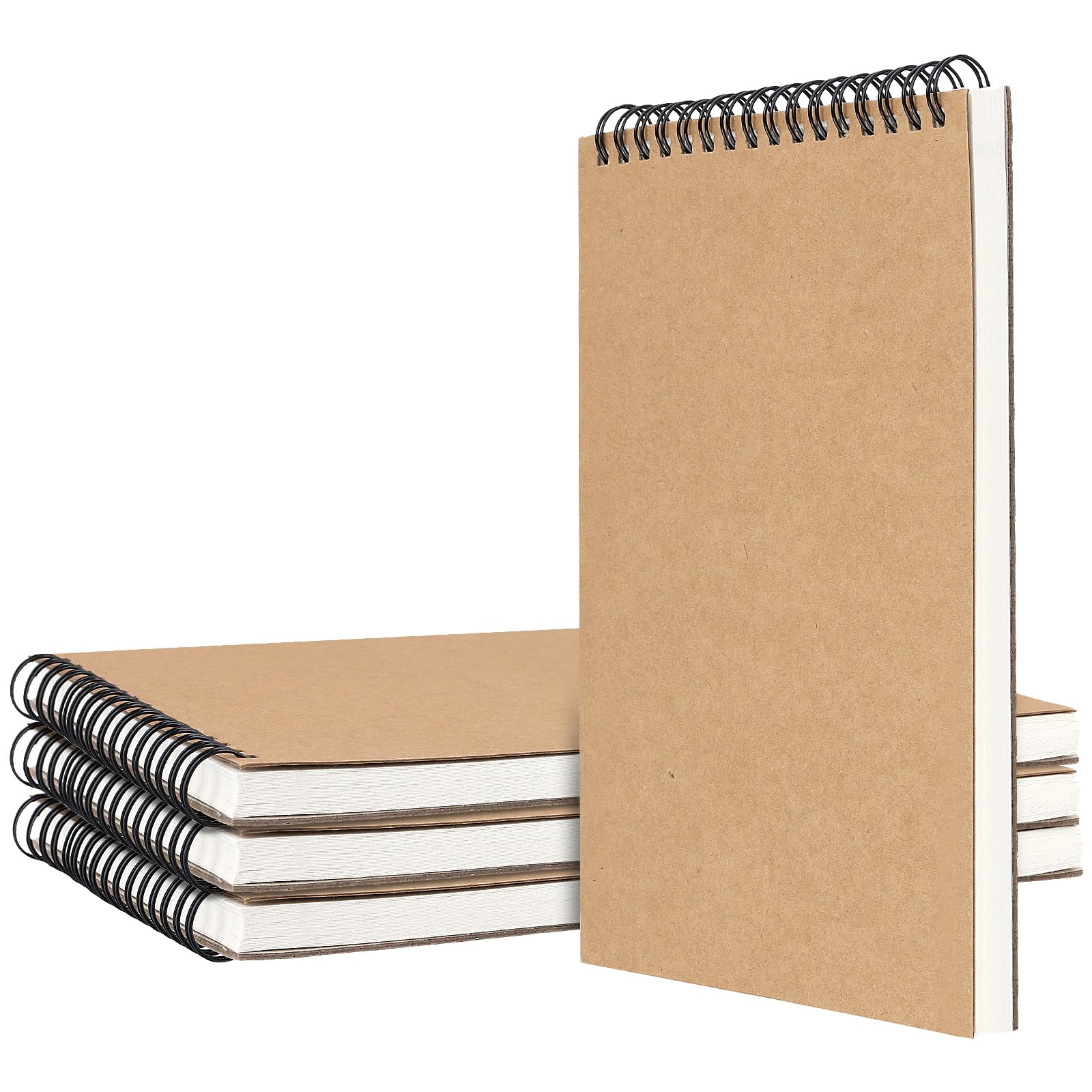 CHUENHEI 4 blocs de dibujo A5, bloc de dibujo A5, en blanco, con 60 páginas/30 hojas, cuaderno de bocetos A5 para dibujos y bocetos, 14,7 x 21 cm, color marrón