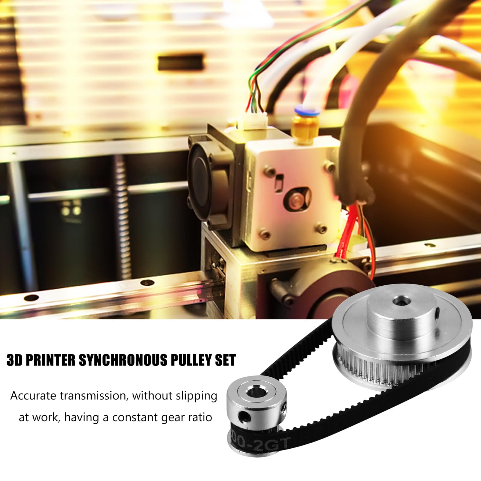 ULTECHNOVO 3sets Pulegge Sincrone Per Stampante Kit Accessori Con Pulegge Da Denti Cinghia Progettato Per Motori Passo-passo Materiale in Alluminio Anodizzato Gomma Rinforzata