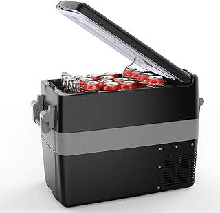 BougeRV 12V Car Freezer 42 Quart Portable Refrigerator Fridge 12V/24V DC 110~240Volt AC For RV Camper Truck Jeep Pickup SUV Van Boat, Camping Tailgating Road Trip Outdoor Travel home useï¼Œ-4â„‰~50â„‰ Black