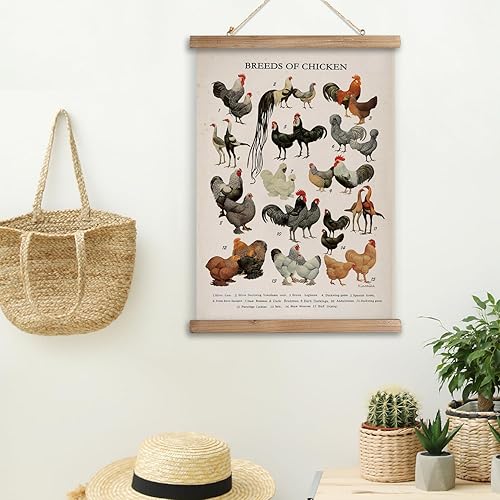 Miniatura 67 de XIAOAIKA Póster de botánica vintage con marco de madera, tabla de plantas venenosas antiguas, arte educativo botánico con especies peligrosas, 1