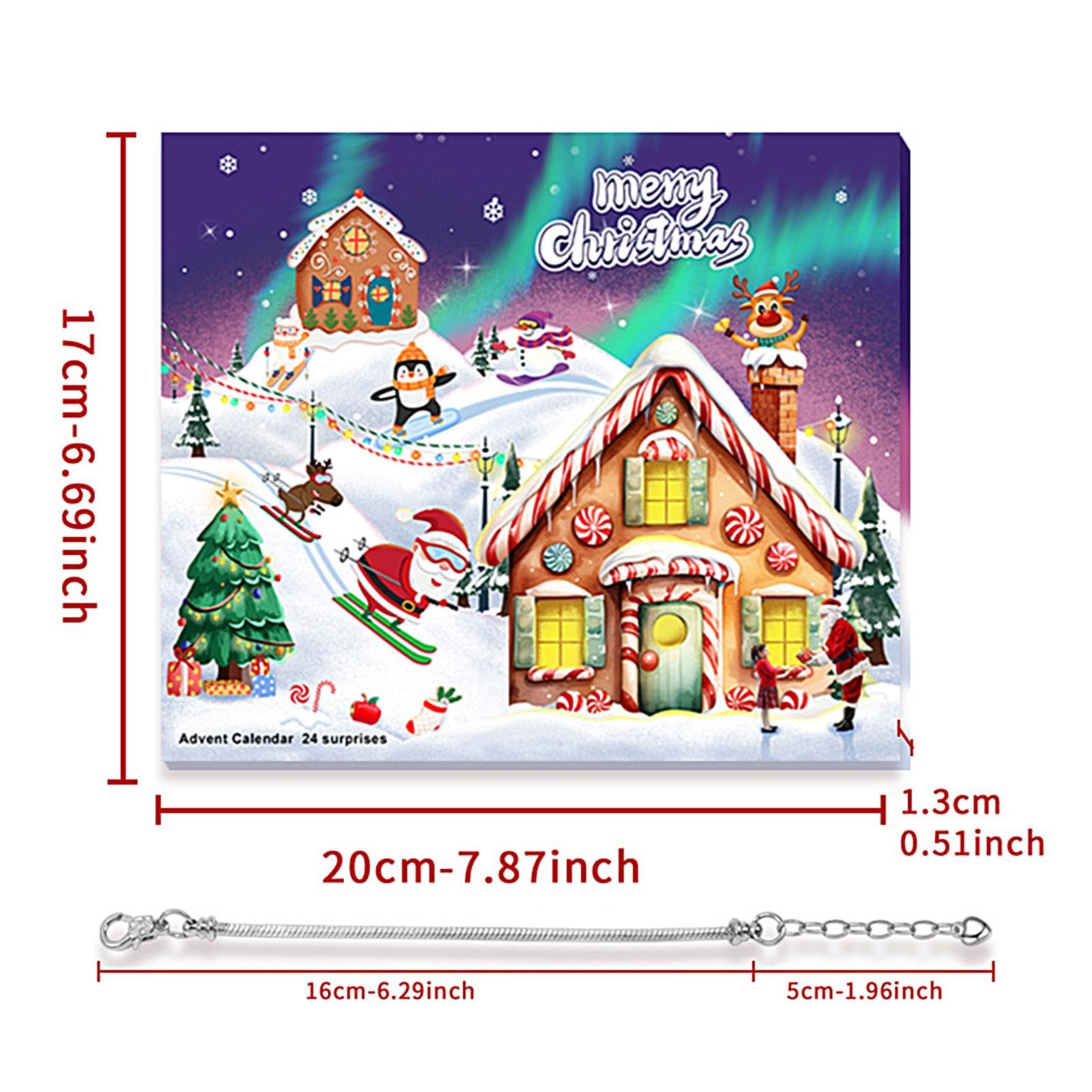 OuMuaMua Adventskalender Charm-Armbänder 2024 Für Mädchen – 24 Tage DIY Schmuckset