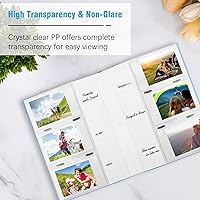 Vista 6 de Álbum de fotos para cámara Fujifilm Instax Mini, cubierta de cuero, 180 bolsillos, álbum de fotos de 2 x 3 con espacio de escritura para cámara Azul