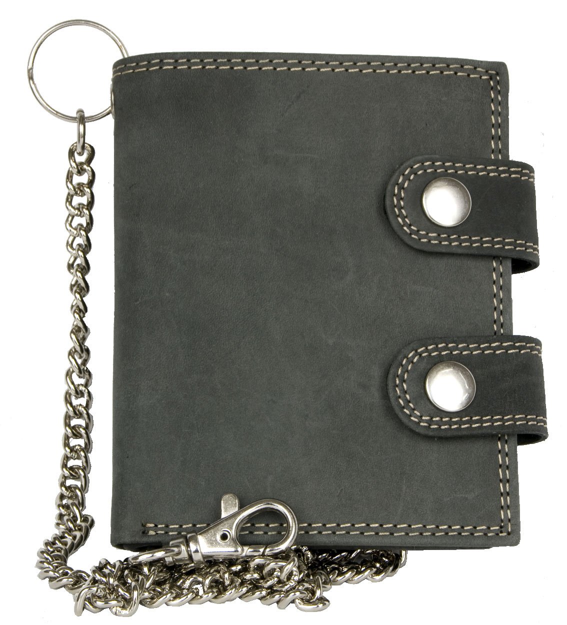 Gray Biker's Genuine Leather Wallet with 50 cm (20 Inch) Long
