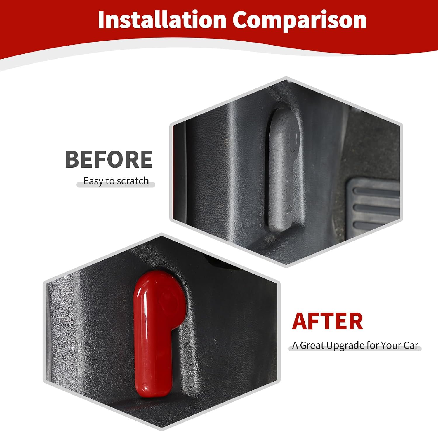 for Mustang Hood Switch Pull Handle Trim Cover Fit for Ford Mustang 2015+ Red Interior Accessories 1pc