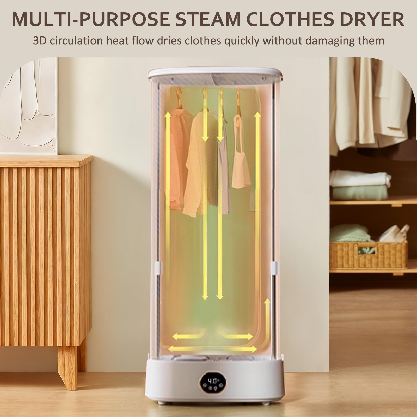 Stiratrice automatica con funzione vapore, 1000 W, stiratrice e piegatrice