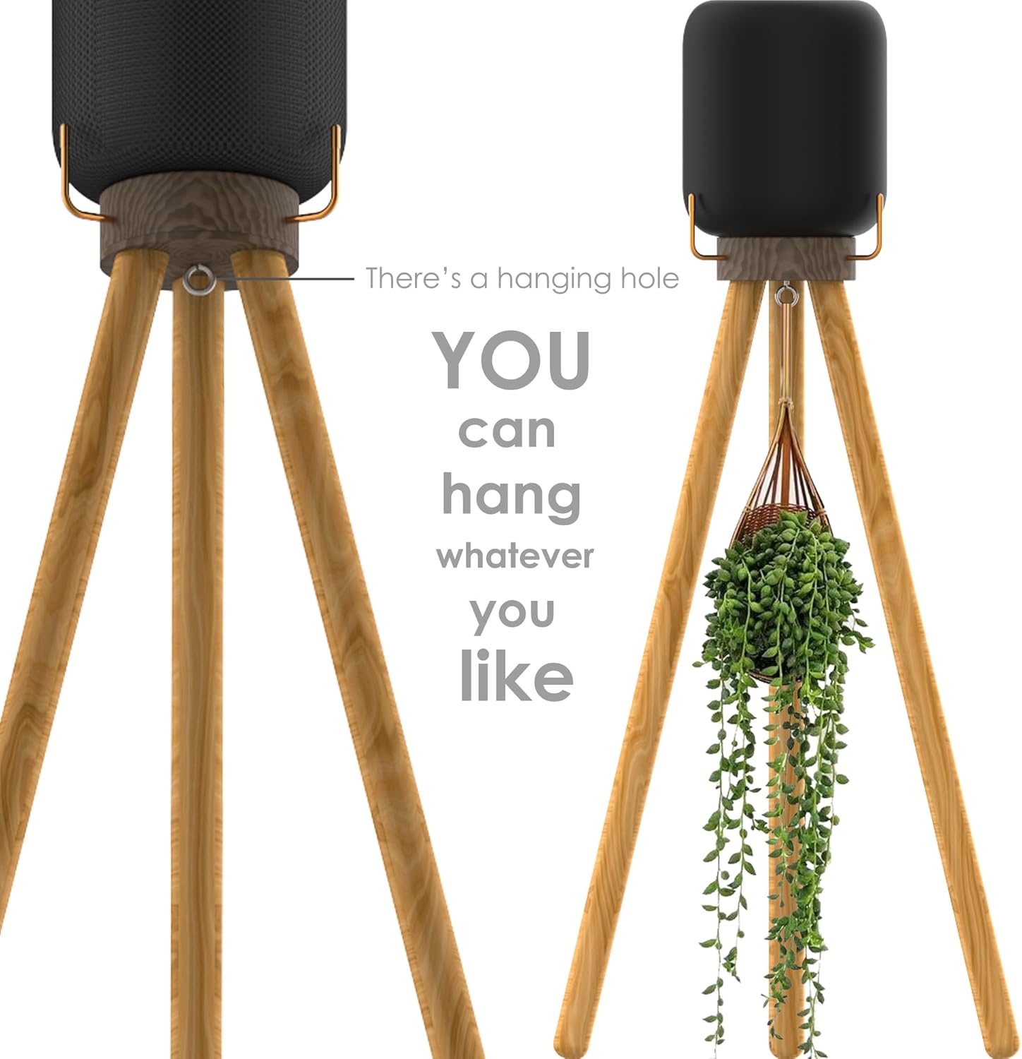 Speaker Stand for HomePod 2 (2023) (Real Wood Stand:Walnut+Beech)