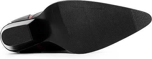 Miniatura 4 de ANN CREEK Botas vaqueras para mujer, botas vaqueras a media pantorrilla, hasta la rodilla, bordado en contraste, punta puntiaguda, tacón grueso