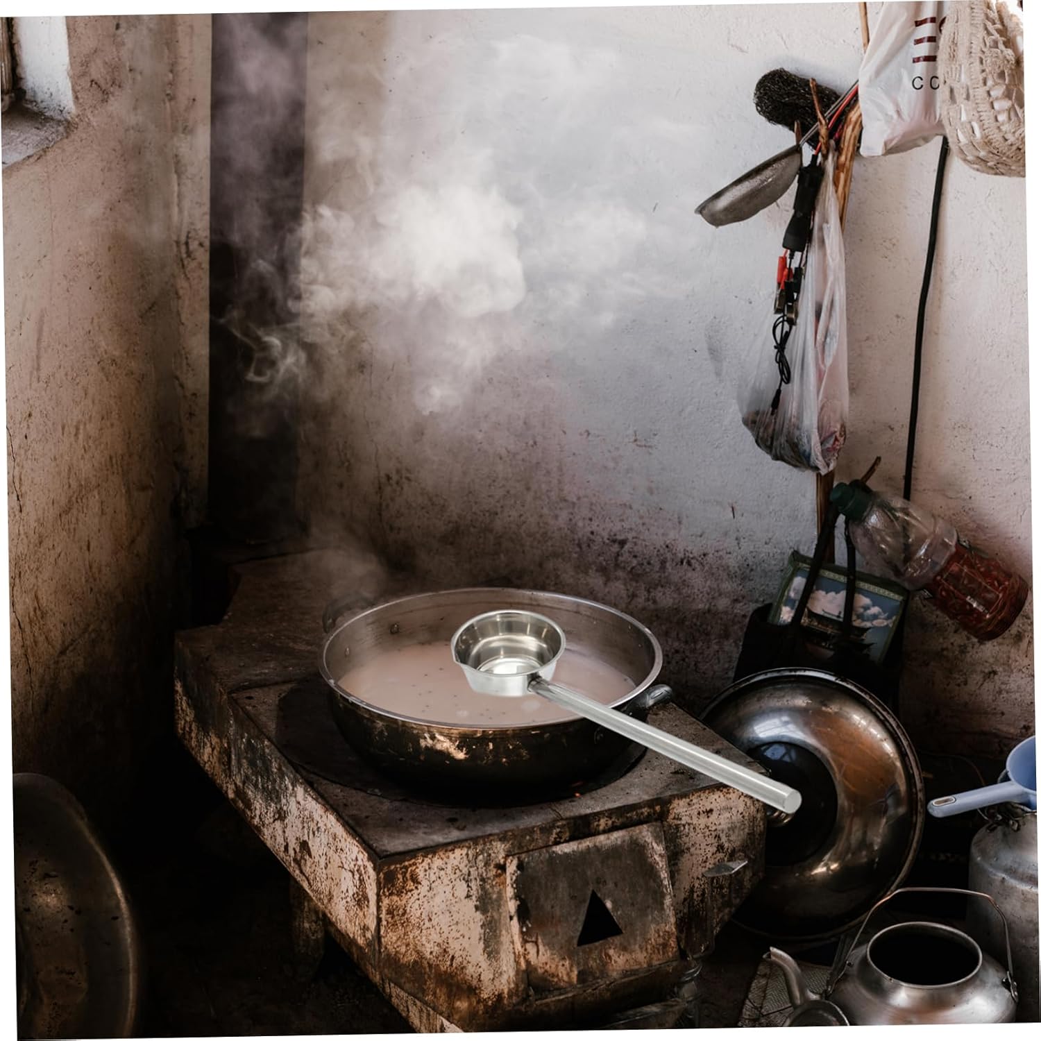 Hotel Canteen Water Ladle Long Handle Soup Spoon Kitchen Sink Accessory Camping Silverware