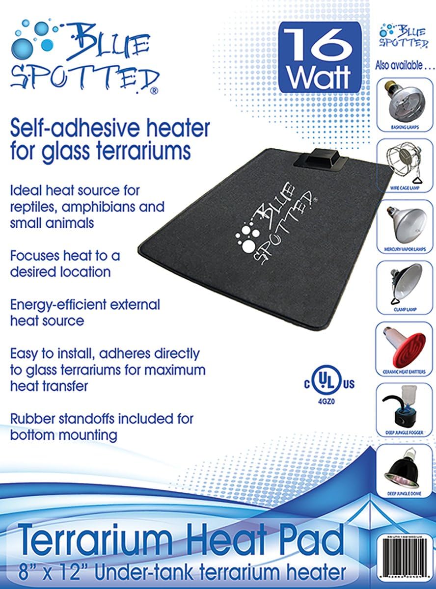 Blue Spotted Under Tank Heater, Terrarium Heat Pad, Size