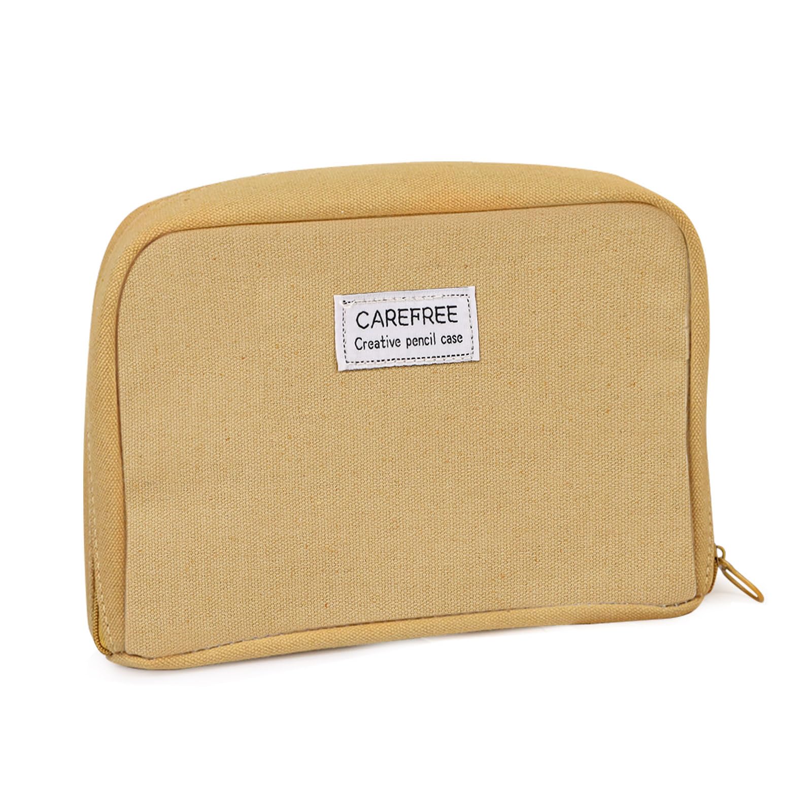 Haohai Organizer Pencil Pouch, Large Capacity Pencil Case, Multifunctional Pencil Bag, Aesthetic Durable Canvas Pencil Case, Suitable for School Boys Girls (Brown)