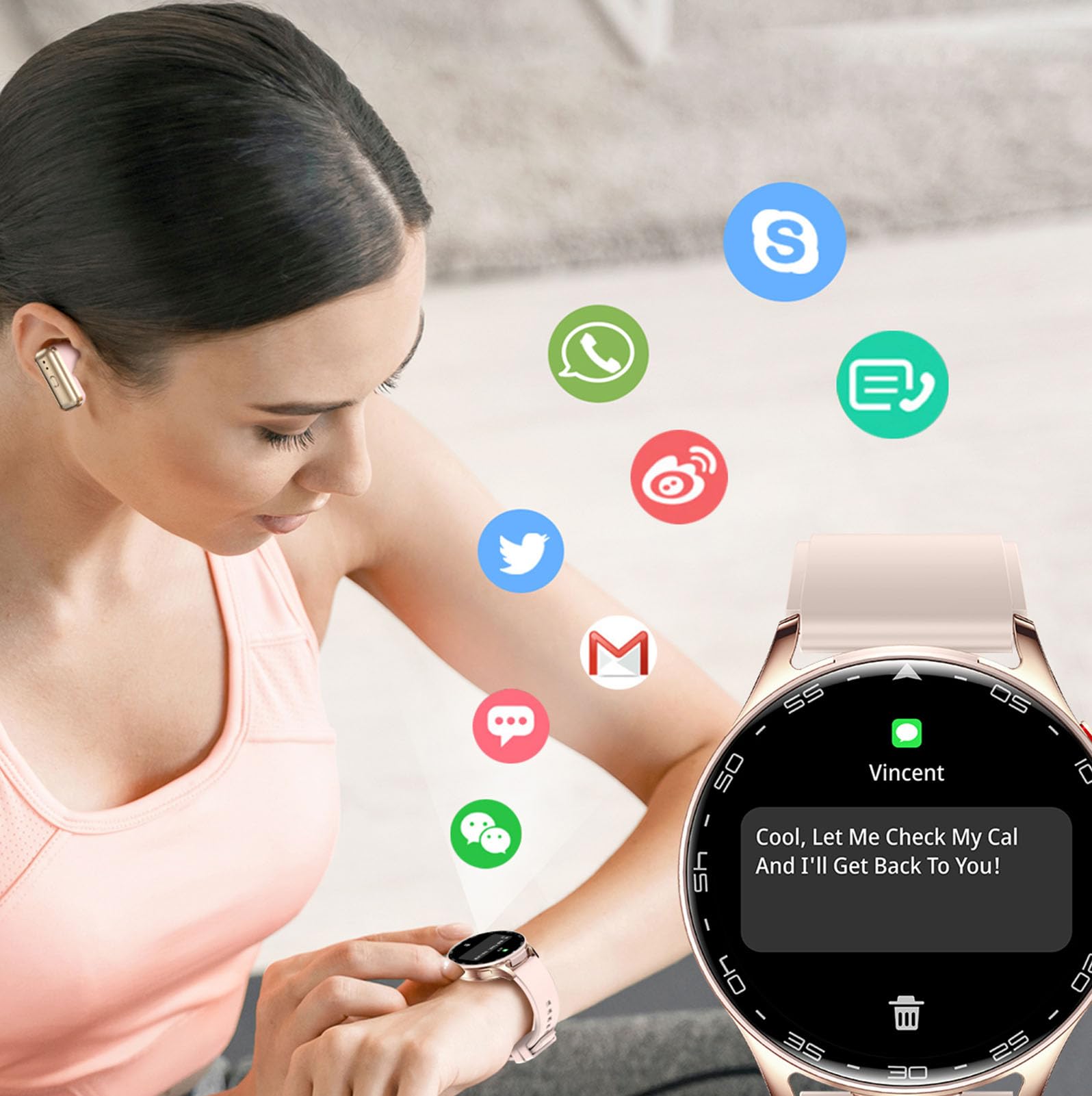findtime Montre Connectée Homme 1.39''avec Ecouteurs sans Fil Bluetooth TWS intégré Bluetooth sans Fil Casque Intégré Montre Sport Homme Smartwatch Bracelet en Silicon