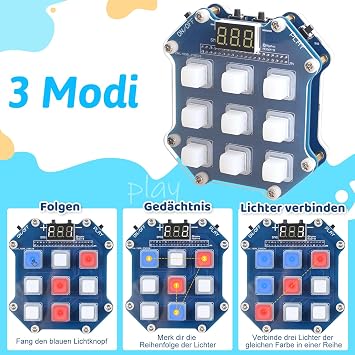3-in-1 Electronic Game Soldering Kit for Teenagers Adults Memory reaction & speed modes LED soldering kits mint soldering set kit interactive game