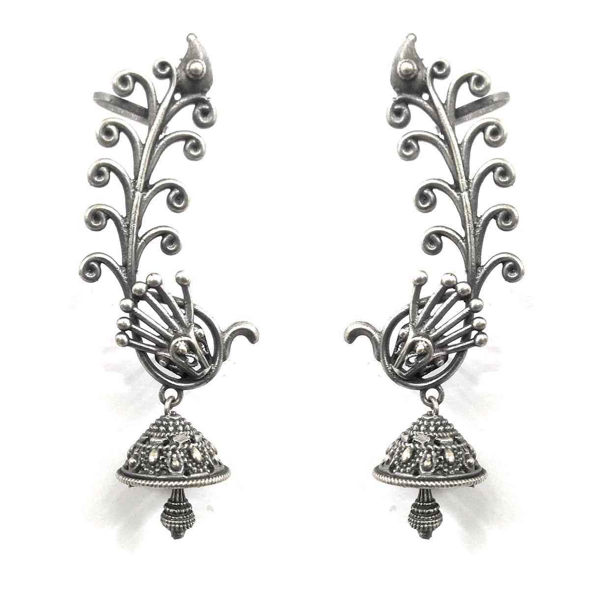 Dulcett India Ear Cuffs Earrings For Women & Girls Silver Earcuffs Earrings For