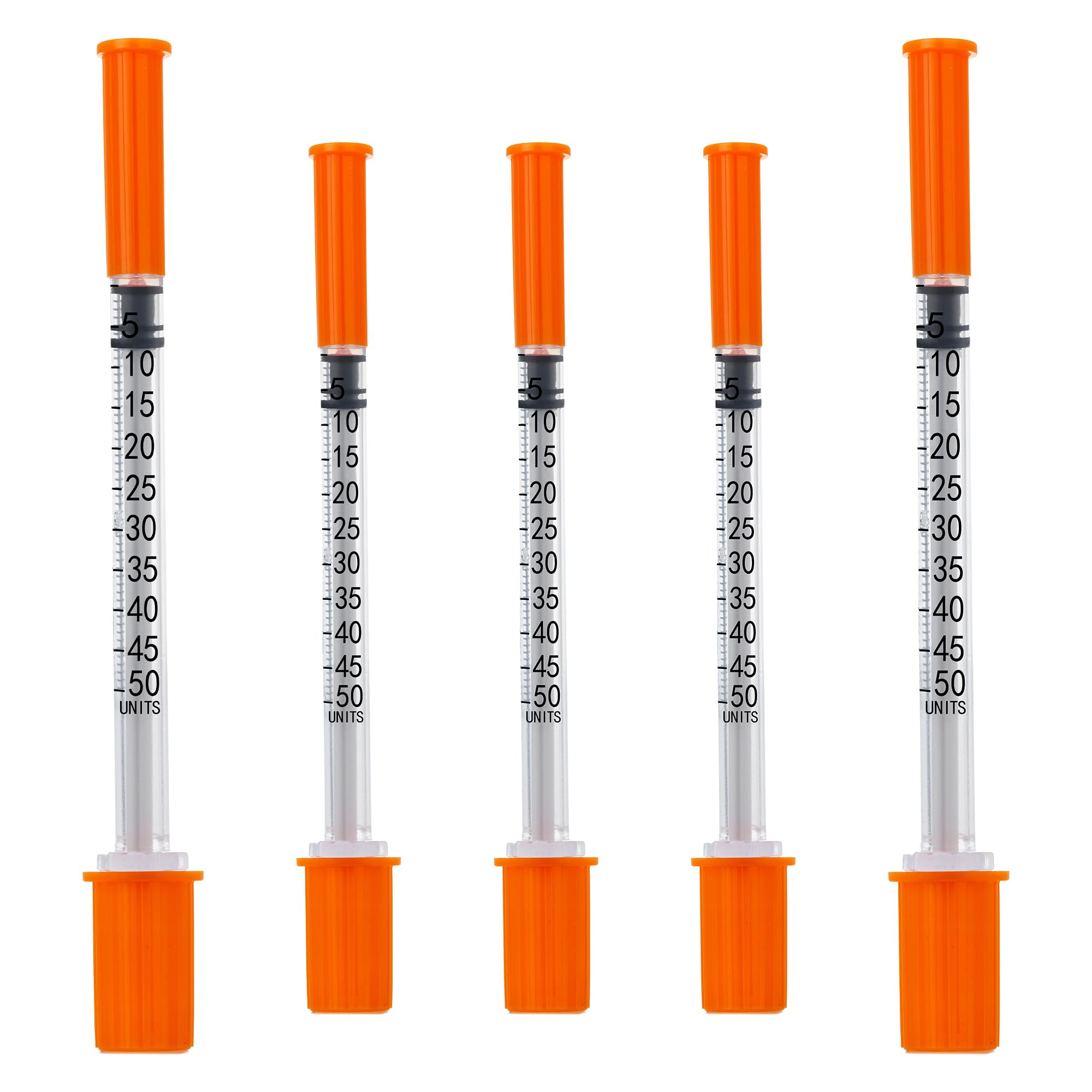 0.5ml Syringe with 31Ga 1/2 Inch Needles, Sterile Individual Packaging for Lab Supplies, Pack of 100