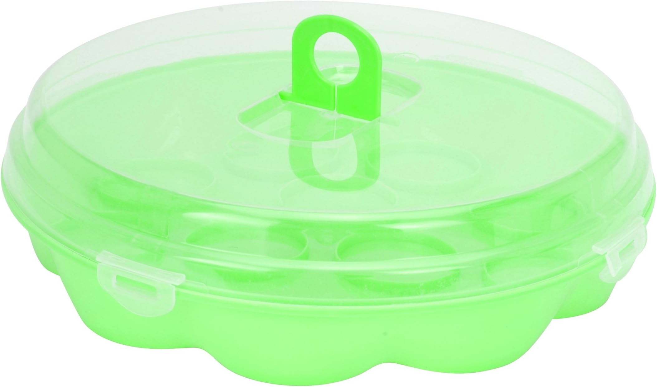 Cupcake Muffin Cake 12 Slot Cliplock Carrier Holder Container Kitchen Box Stand (green)