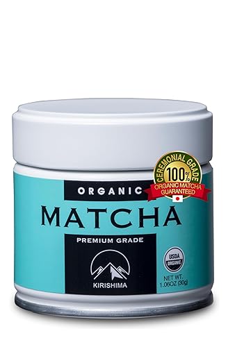 Kirishima Kagoshima Matcha, polvo de té verde orgánico, grado ceremonial, edición de casa de té primera cosecha premium, origen japonés (lata de