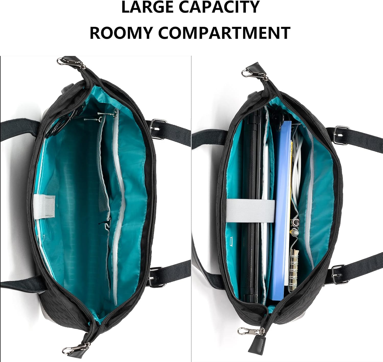 KROSER Laptop Tote Bag 15.6 Inch with USB Port, Large Work Tote Bag Computer Shoulder Bag for Women, Laptop Case for Office Business Travel(Quilted) - Image 6