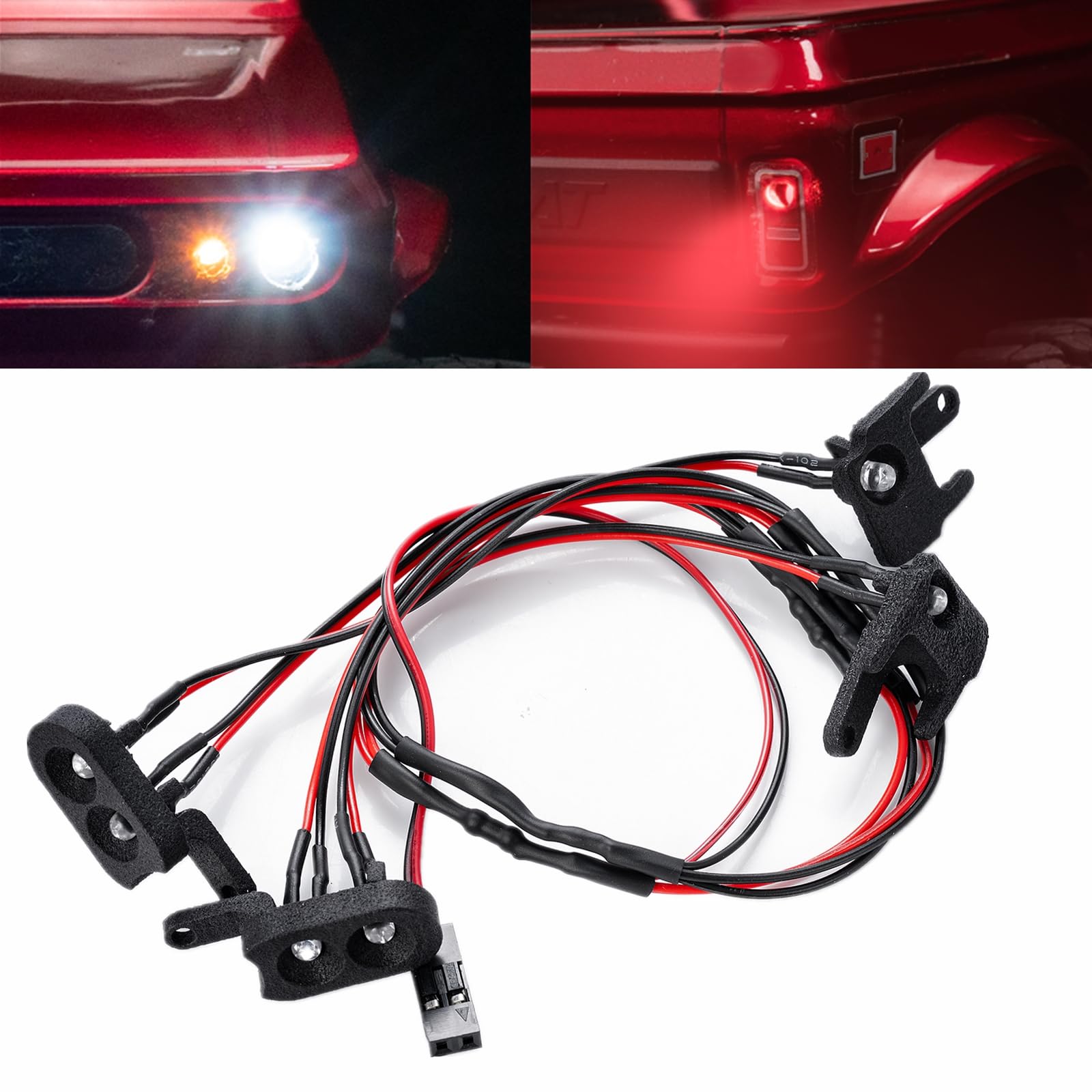 BRKRC LED Lights Kit for RC Crawler Redcat Ascent-18, LED Spotlight Headlight Taillight Set for 1/18 RC Crawler Redcat Ascent-18 Upgrades Accessories