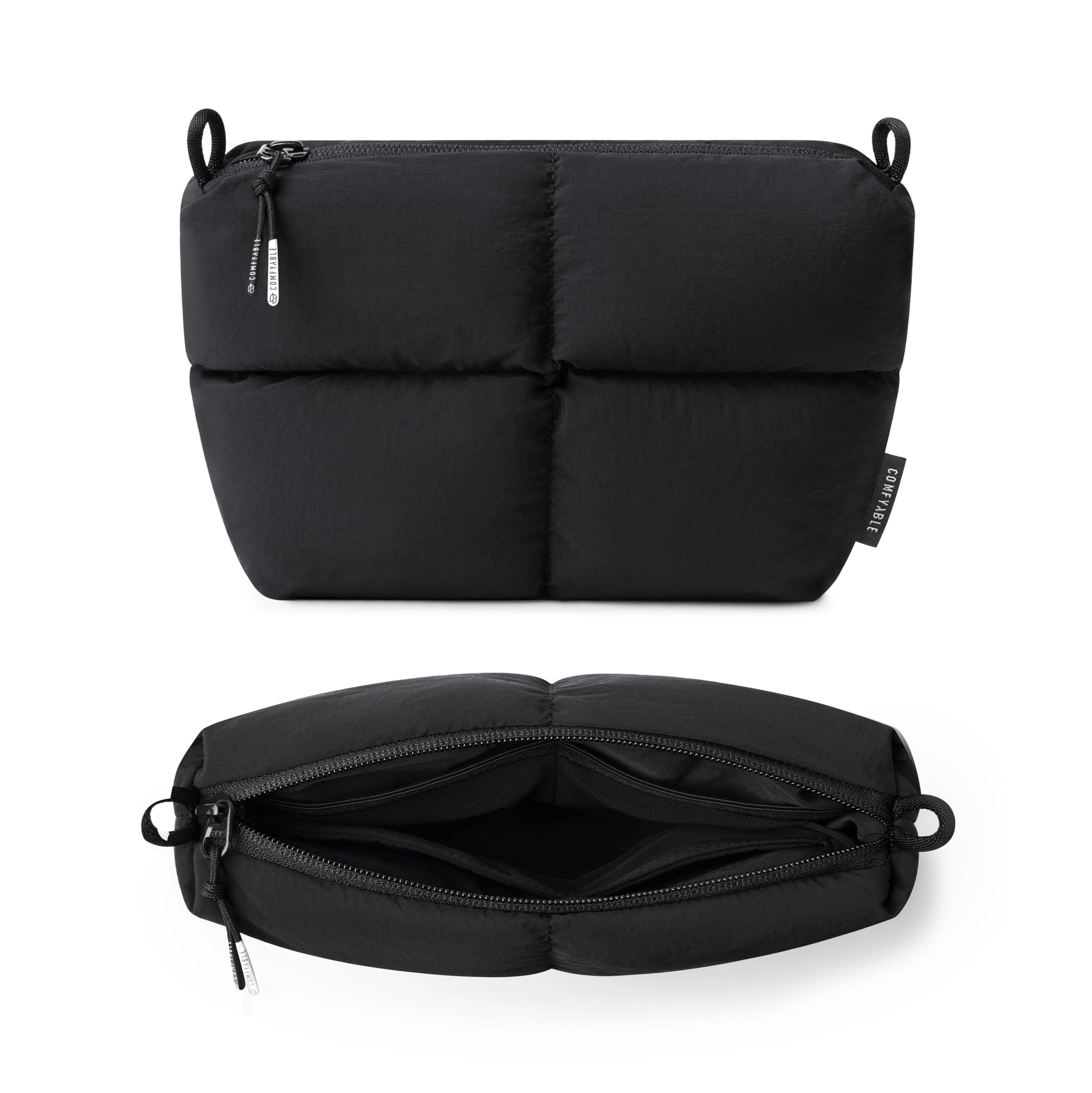 Comfyable Puffy Electronics, custodia da viaggio per accessori tecnologici per donne e uomini, custodia per cavi, caricabatterie, telefono, power bank, cavo, custodia compatta per accessori