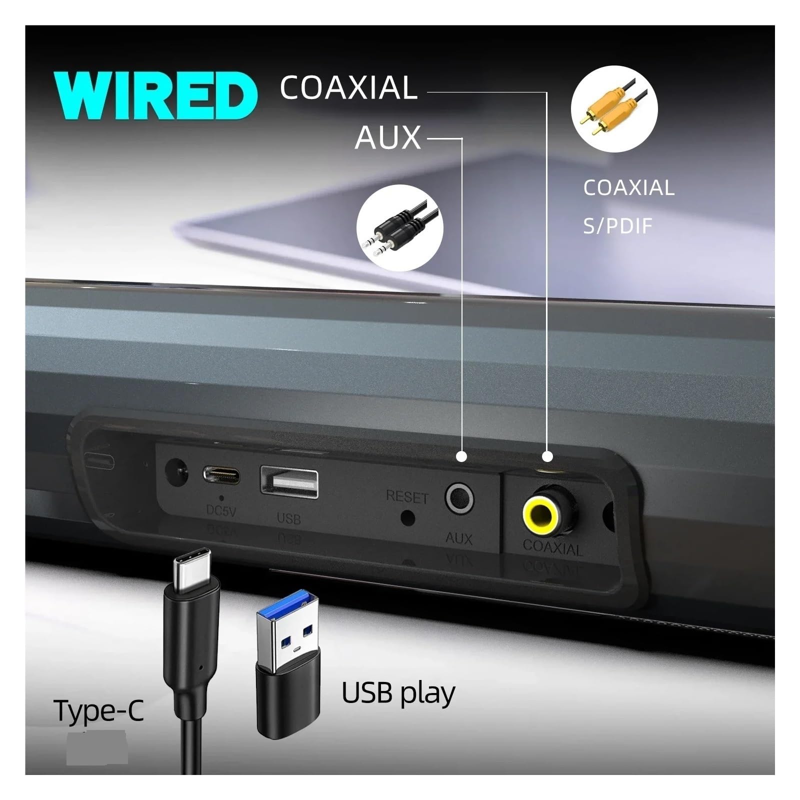 Wysokiej Jakości System Kina Domowego BS55 O Mocy 100 W Z Głośnikiem Bluetooth I Subwooferem, Bezprzewodowym Telewizorem Komputerem, Soundbarem Pilotem Wszechstronne MożLiwośCi PodłąCzenia