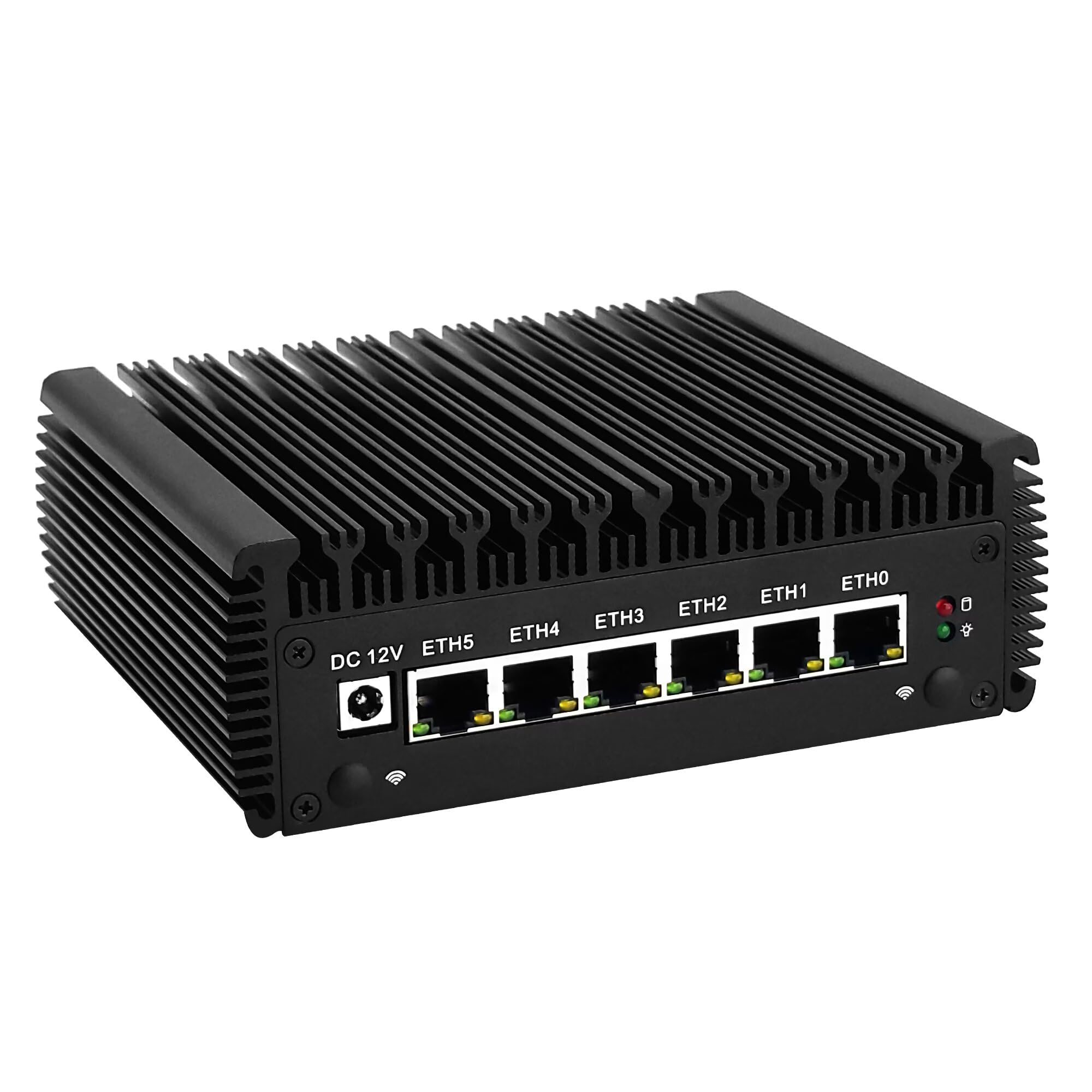 Mini PC Core i5 8250U Firewall Fanless (up to 3.4GHz), Dual DDR4 Barebone Micro Appliance Hardware Computer 6 x SPF LAN, Windows, OPNsense, COM, 4xUSB3.0, AES-NI