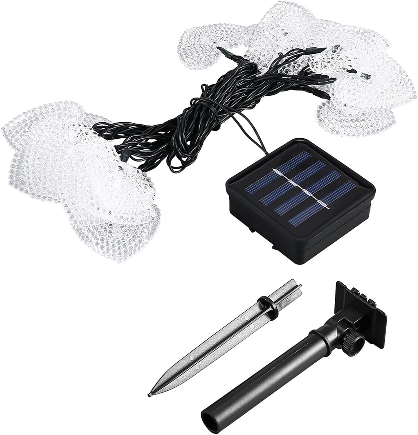 Solar Powered String Lights, 20ft 30 LED Solar Heart-Shaped String Lights Waterproof Ambiance Lighting for Outdoor Patio Garden Christmas Wedding Party Valentine's Day Decor(Red)