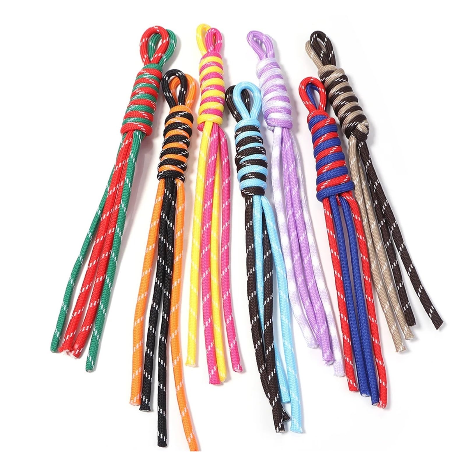 Nylonschnur, 24 Stück, 25 cm, geflochtenes Schlüsselband, Polyester, gewebtes Seil, Kordeln für Heimwerker, Schlüsselanhänger, Handytasche, Zubehör für Armbänder, Makramee, Rot / Schwarz