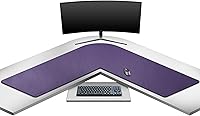 Vista 13 de Mydours Almohadilla de Escritorio en Forma de L, 54" L x 54" L x 16" A Mega Cuero PU Esquinera para Teclado de Computadora Alfombrilla de Escritorio