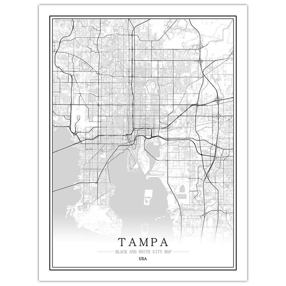1000 sztuk puzzli dla dorosłych, drewniane puzzle Tampa USA City puzzle, klasyczna czarno-biała mapa puzzle deska, niemożliwe puzzle premium, zabawki dla całej rodziny, niezwykłe wyzwania mózgu gry dla C