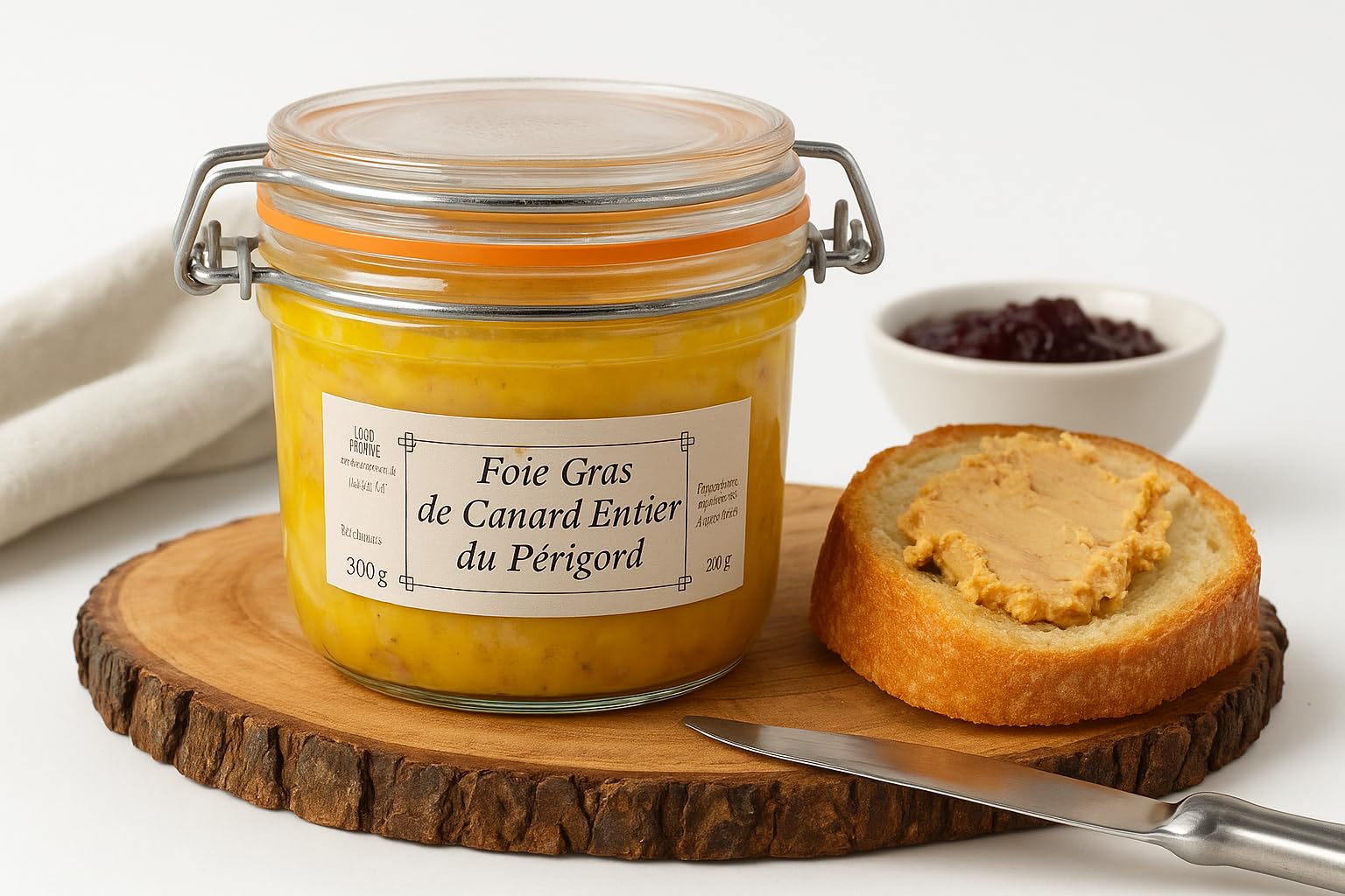 Lou Fetge Foie Gras de Canard Entier du Périgord, Conserve Artisanale, 190g, Bocal en Verre avec Fermeture Mécanique