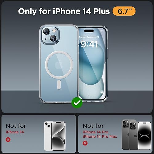 Miniatura 506 de Miracase - Funda magnética para iPhone 13 de 6.1 pulgadas (compatible con MagSafe) (con 2 protectores de pantalla), protección de grado militar