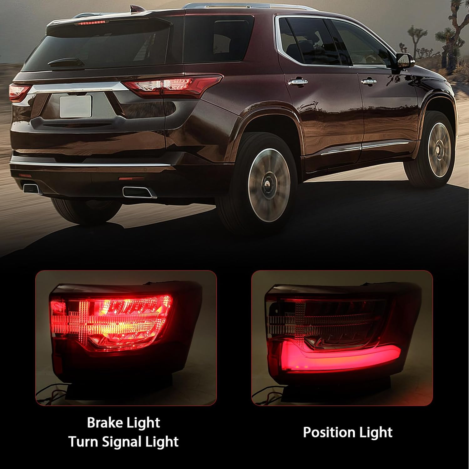 Huray LED Outer Tail Light Assembly Compatible with Chevy Traverse 2018-2021, RH Taillight w/Bulbs OE Style Tail lamp Rear Brake Lamp Replacement for 84618032 GM2805130 Passenger Side
